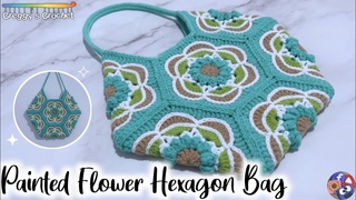 CROCHET Painted Flower Hexagon Bag | Tutorial