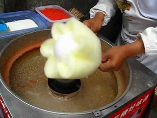 cotton candy making at  Ciqikou, Chongqing, China