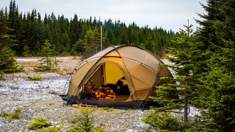 Hot Tent Winter Camping In Freezing
