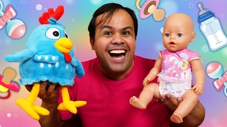 Melhores vdeos de brincadeira educativa da Galinha Pintadinha ensina a ser papai! Como papai