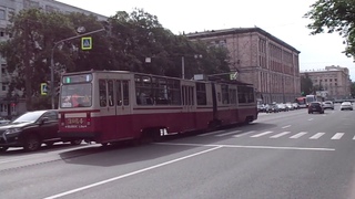 Трамвай “3054 по 20-му“ Петербурга 10-***: ЛВС-86К 3054 по №20 ()
