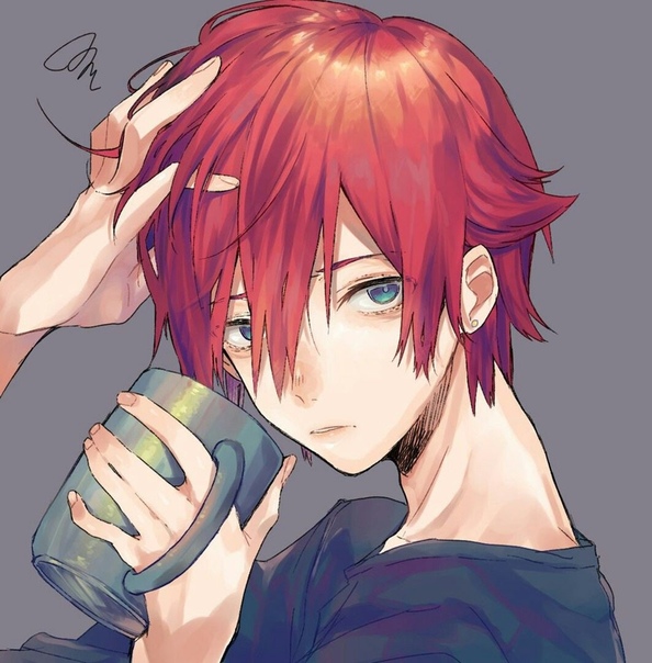 Anime boy red hair