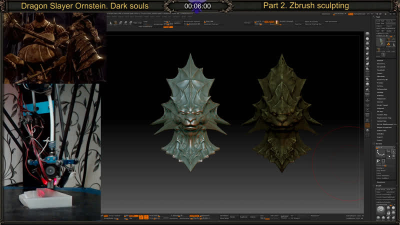 Dragon Slayer Ornstein. Dark souls. Part 2. Zbrush