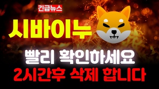[ 시바이누 코인 ] 빨리 확인하세요! 2시간 후 삭제합니다.