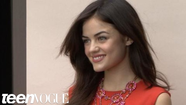 Lucy Hale on the set of her Teen Vogue