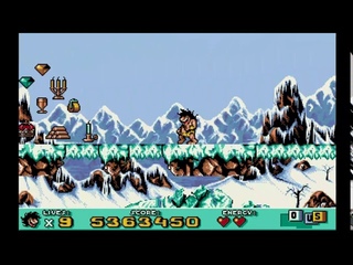 [HD 60fps] Prehistorik 2 (DOS) (Expert) - Level 7 100% - Snow Summit