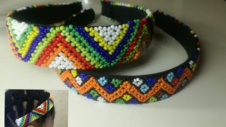 covering a headband with Zulu beads tutorial